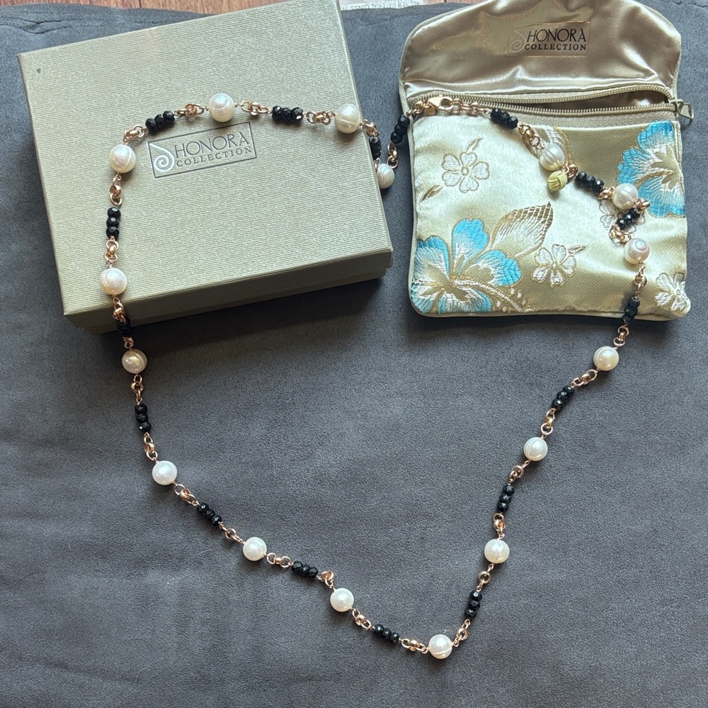 Honora Pearl and Black Necklace
